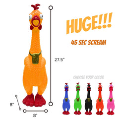 GIANT over 2 Feet tall Screaming Rubber Chicken - 45 Seconds Scream - Fast Free Shipping