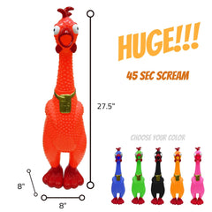 GIANT over 2 Feet tall Screaming Rubber Chicken - 45 Seconds Scream - Fast Free Shipping